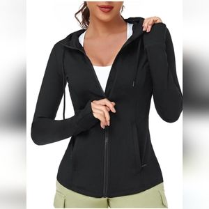 Black full zip active hoodie